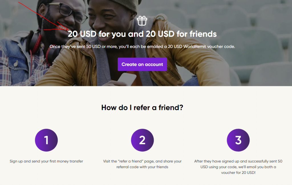 WorldRemit Referral Promotions- $20 For You, $20 For Them